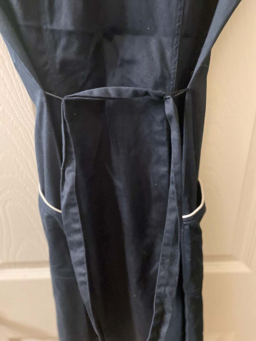Express Stretch Navy Blue Shirt Dress with White Piping Size 1/2 - Picture 7 of 7